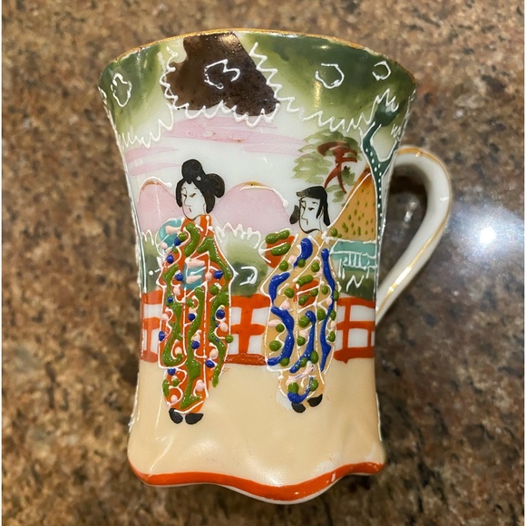 NWOT Vintage Nippon Japanese Hand painted Coffee/Tea Cup and Matching Saucer 4oz - Picture 3 of 6